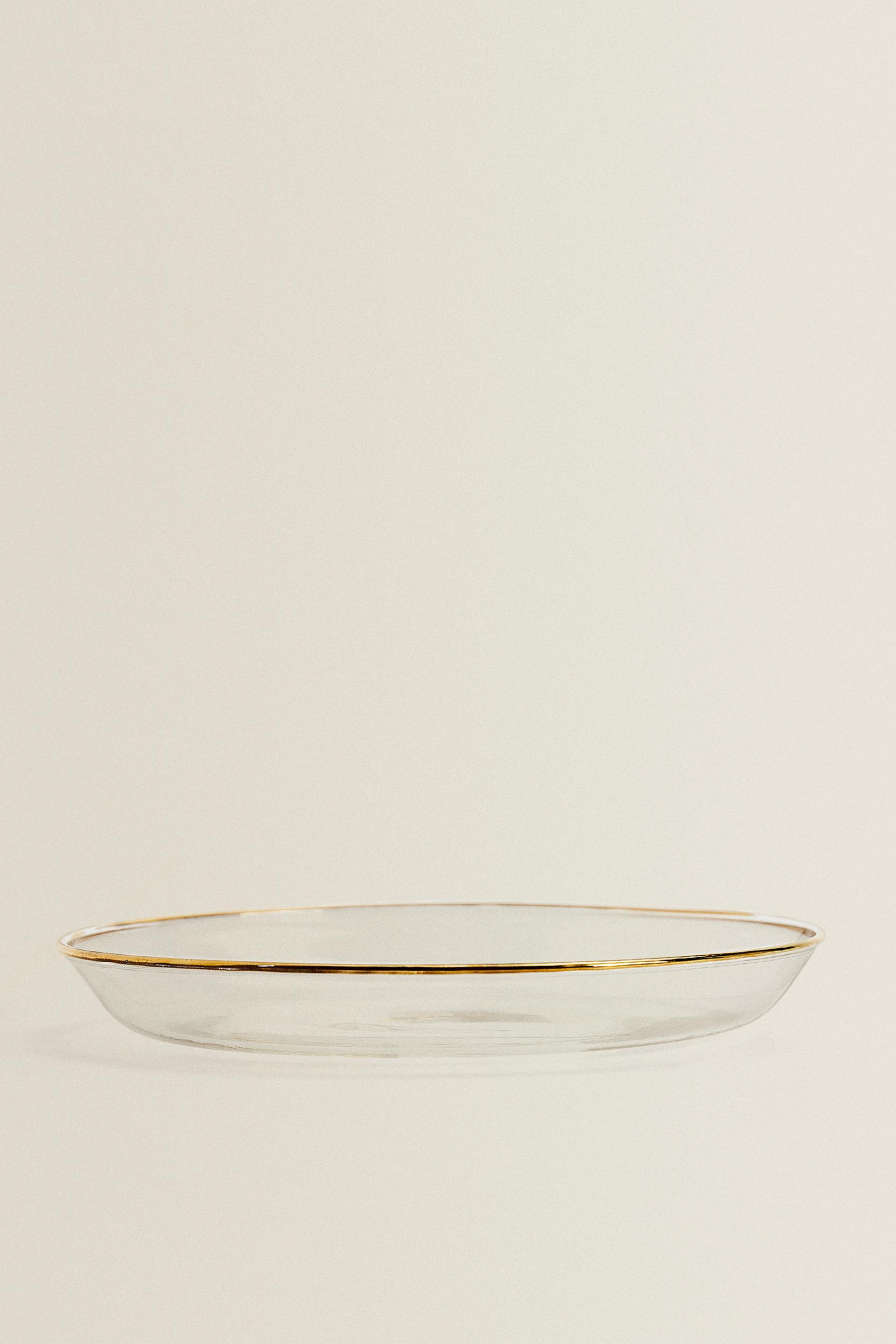 BOROSILICATE GLASS SIDE PLATE WITH RIM